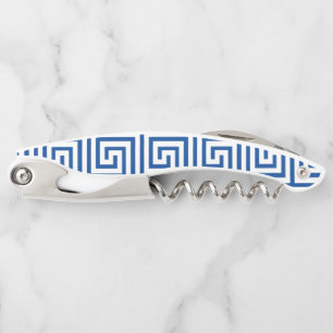 Greek key border personalized foldable waiter's corkscrew