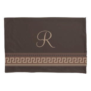 Greek key border pillow case