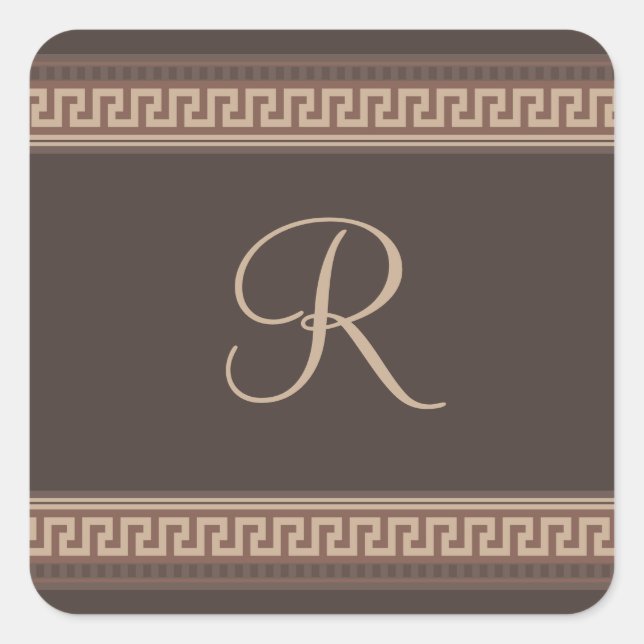 Greek key border square sticker (Front)