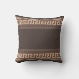 Greek key border throw pillow