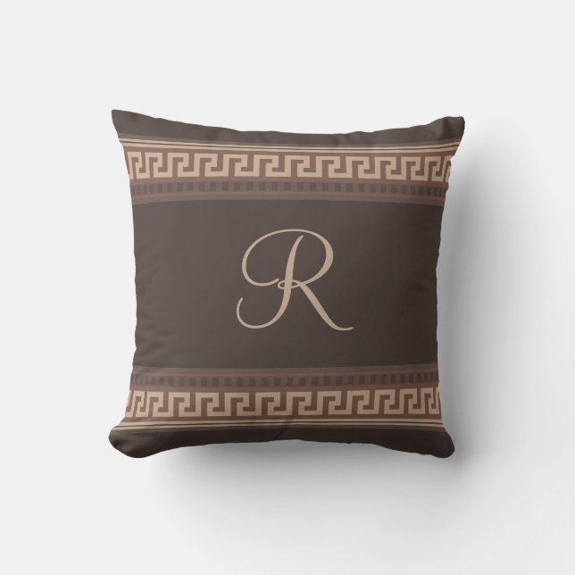 Greek key border throw pillow (Front)