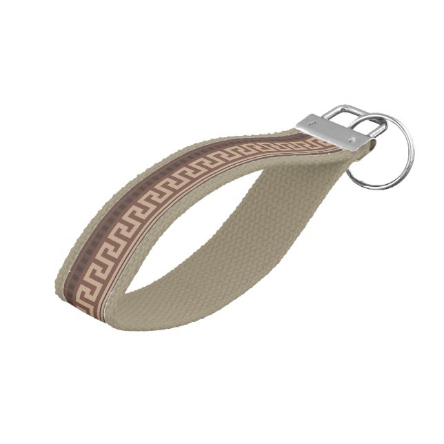 Greek key border wrist keychain (Angled Up)