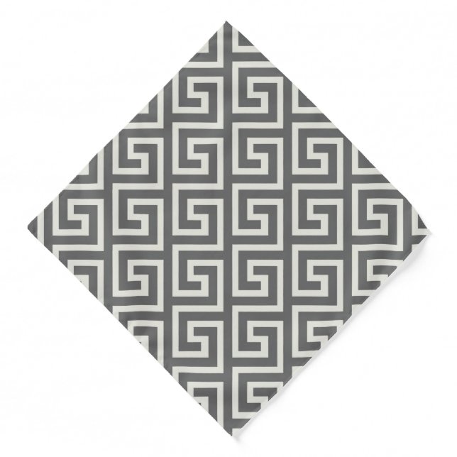 Greek Key Classic Square Swirl Pattern Bandana (Front)