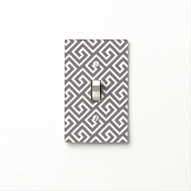 Greek Key Classic Square Swirl Pattern Light Switch Cover (In Situ)