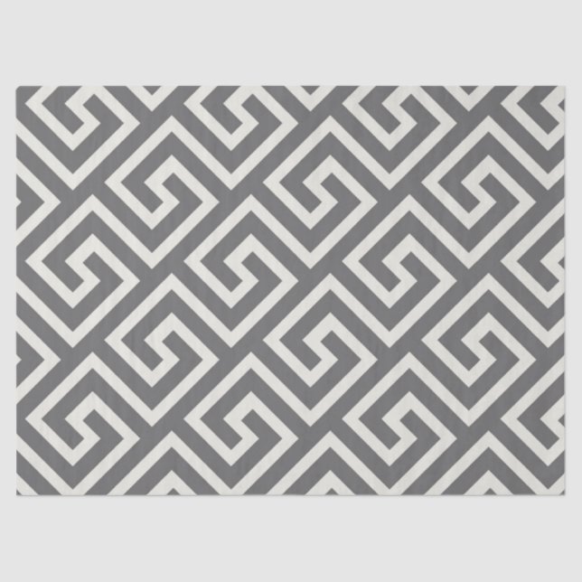 Greek Key Classic Square Swirl Pattern Tissue Paper (Front)