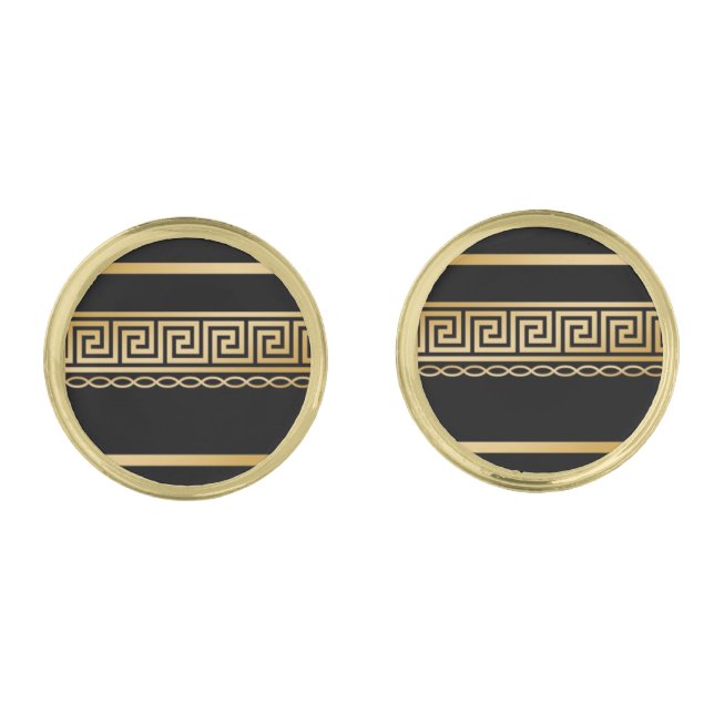 Greek Key Cufflinks (Front)