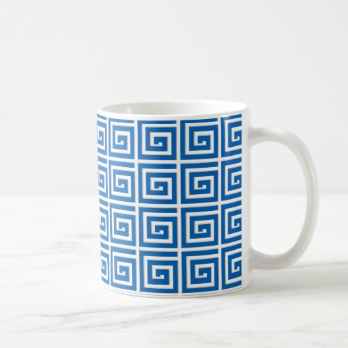 Greek Key design _ blue and white Coffee Mug