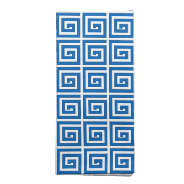 Greek Key design - blue and white Napkin (Folded)