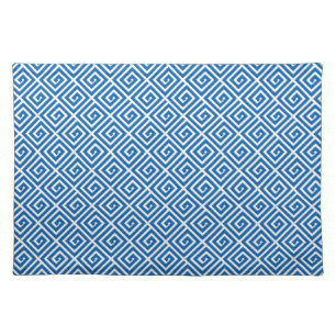 Greek Key design - blue and white Placemat