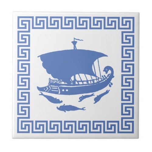 Greek Key Design Ceramic Tile