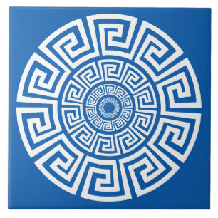 Greek Key Design Ceramic Tile
