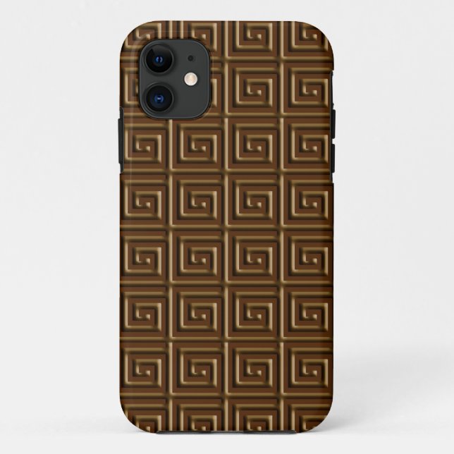 Greek Key design - dark chocolate Case-Mate iPhone Case (Back)