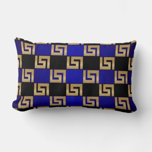 Greek Key Design Lumbar Pillow