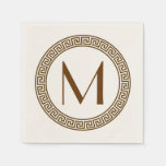 Greek Key Design Monogram Paper Napkins at Zazzle