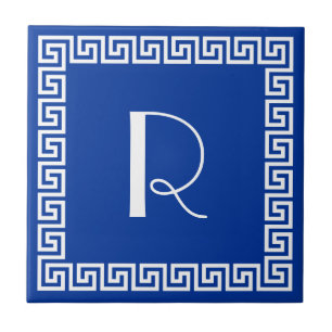 Greek Key Design Monogram Tile