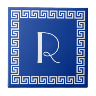 Greek Key Design Monogram Tile
