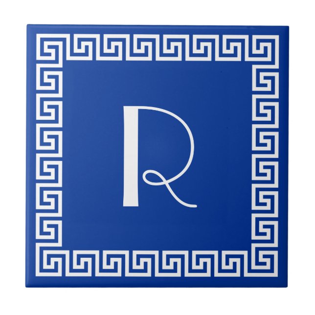 Greek Key Design Monogram Tile (Front)