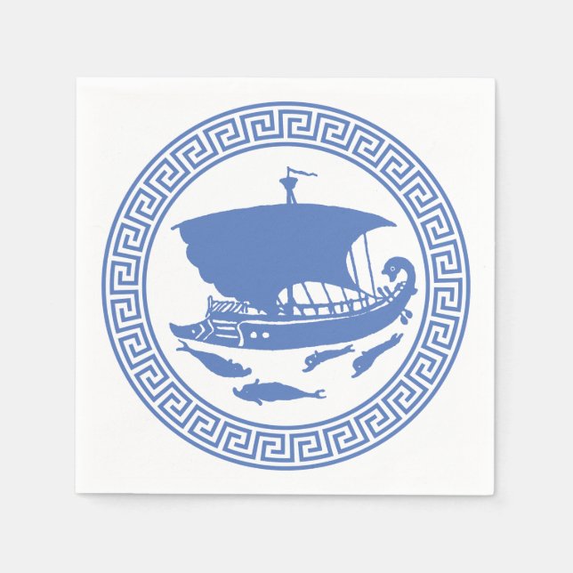 Greek Key Design Paper Napkins (Front)