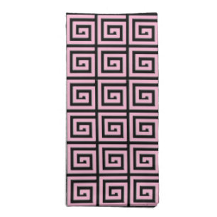 Greek Key design - pink and black Napkin