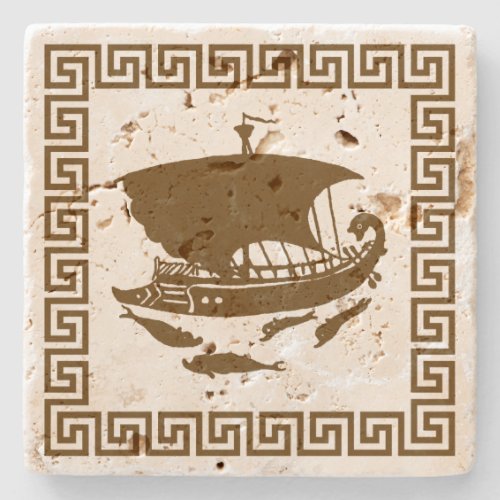 Greek Key Design Stone Coaster