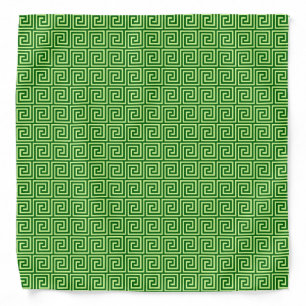 Greek Key, emerald green and lime Bandana
