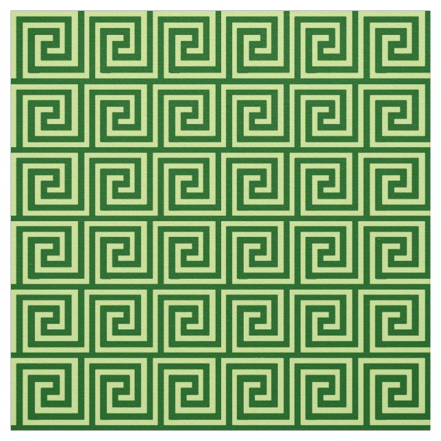 Greek Key, emerald green and lime Fabric (Swatch)