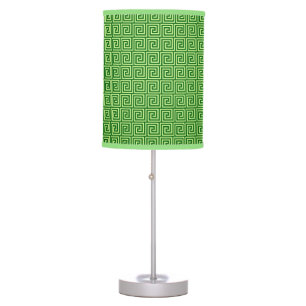 Greek Key, emerald green and lime Table Lamp