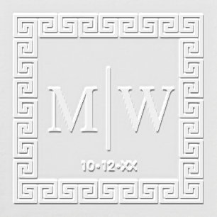 Greek Key Frame #2 Two Initial Wedding Monogram Embosser