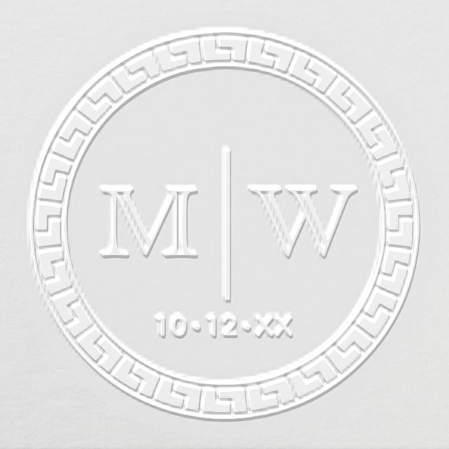 Greek Key Frame #3 Two Initial Wedding Monogram R Embosser (Design)