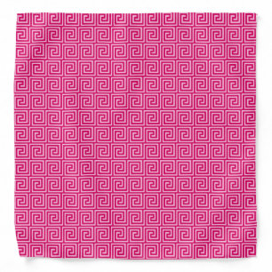Greek Key, fuchsia and light pink Bandana