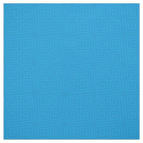 Greek key fun bright blue fabric