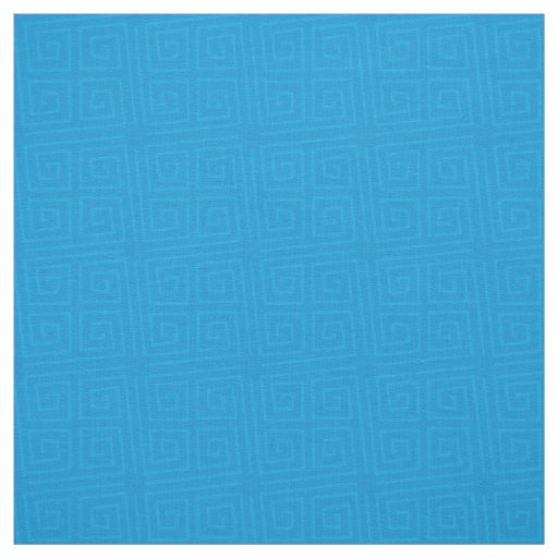 Greek key fun bright blue fabric