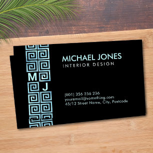 Greek Key - Greek meander Monogram Business Card