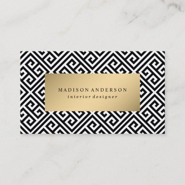 Greek Key in Gold | Business Cards (Front)