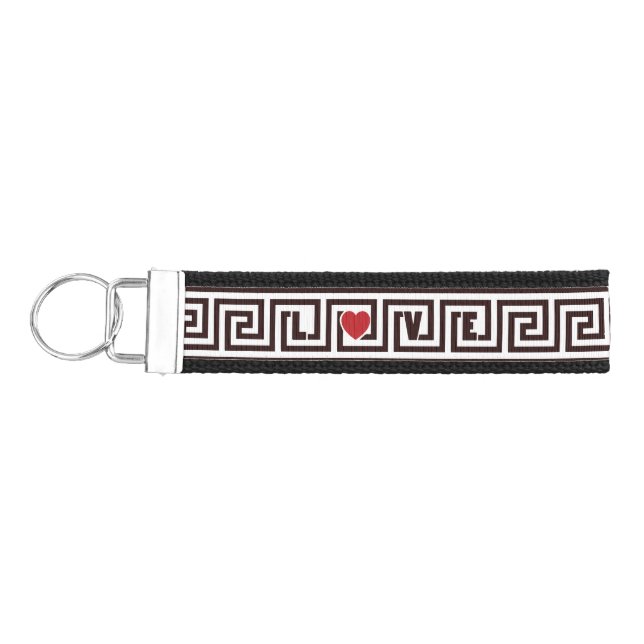 Greek Key Love Wrist Keychain (Keys on Left)
