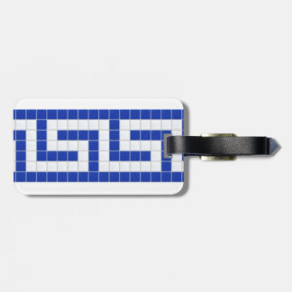 Greek Key Luggage Tag