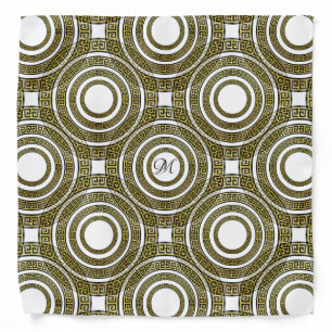 Greek Key Meander in Geometric Symmetry Artdeco Il Bandana