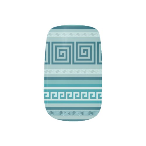 Greek Key _ Meander _ Ocean palette Minx Nail Art