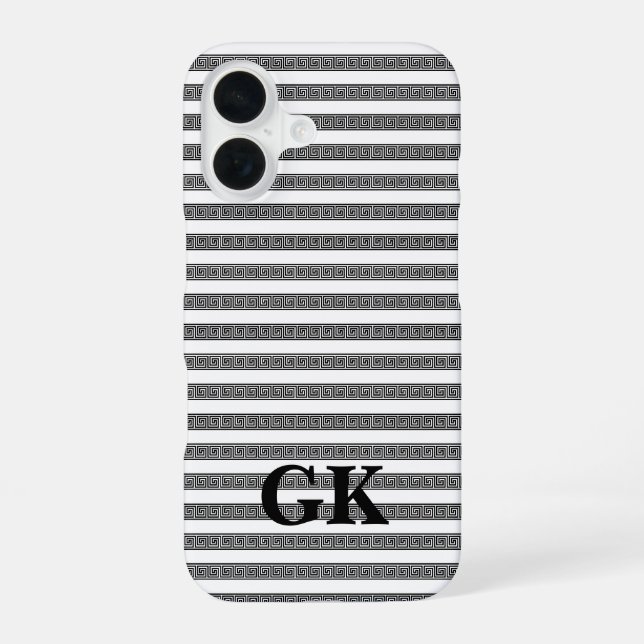 Greek key meander pattern personalized iphone case (Back)