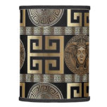 Greek Key Medusa With Gold And Grey Over Black Lamp Shade at Zazzle