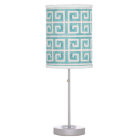 Greek Key Modern Pattern Aqua White Beach Decor