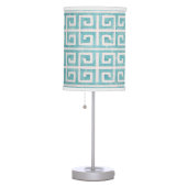 Greek Key Modern Pattern Aqua White Beach Decor Table Lamp (Right)