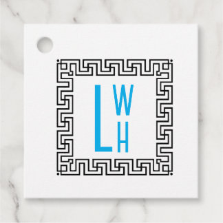 Greek Key Monogram Gift Tag