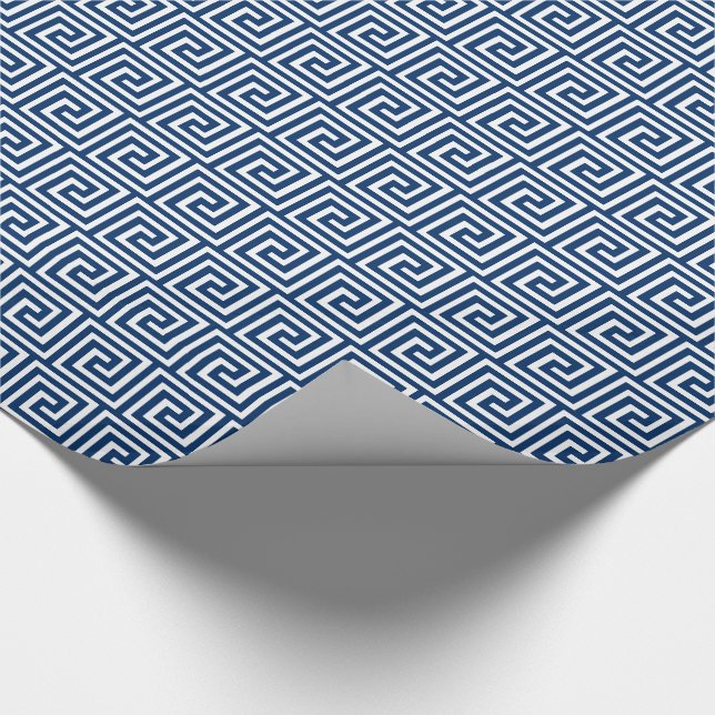 Greek Key Pattern in Navy Blue and White Tissue Paper