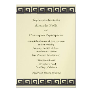 Greek Wedding Invitations Announcements Zazzle Greek Key On Metallic Gold Wedding Invitation