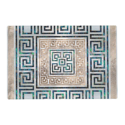 Greek Key Ornament _Abalone and gold Placemat