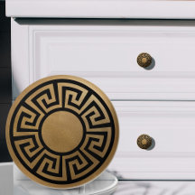 Greek Key Ornament - Black and Gold