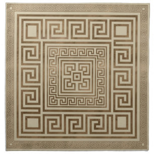 Greek Key Ornament - Greek Meander - Pastel Gold Cloth Napkin