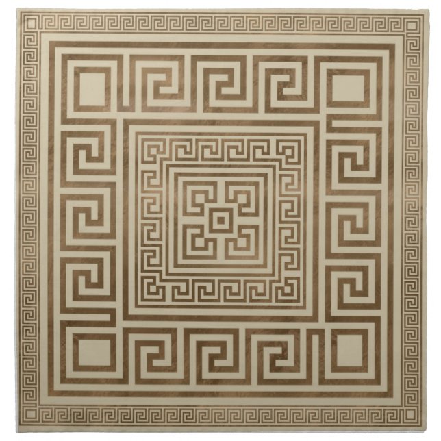 Greek Key Ornament - Greek Meander - Pastel Gold Cloth Napkin (Front)