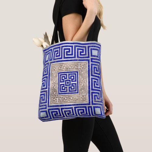 Greek Key Ornament _ Lapis Lazuli and Gold Tote Bag